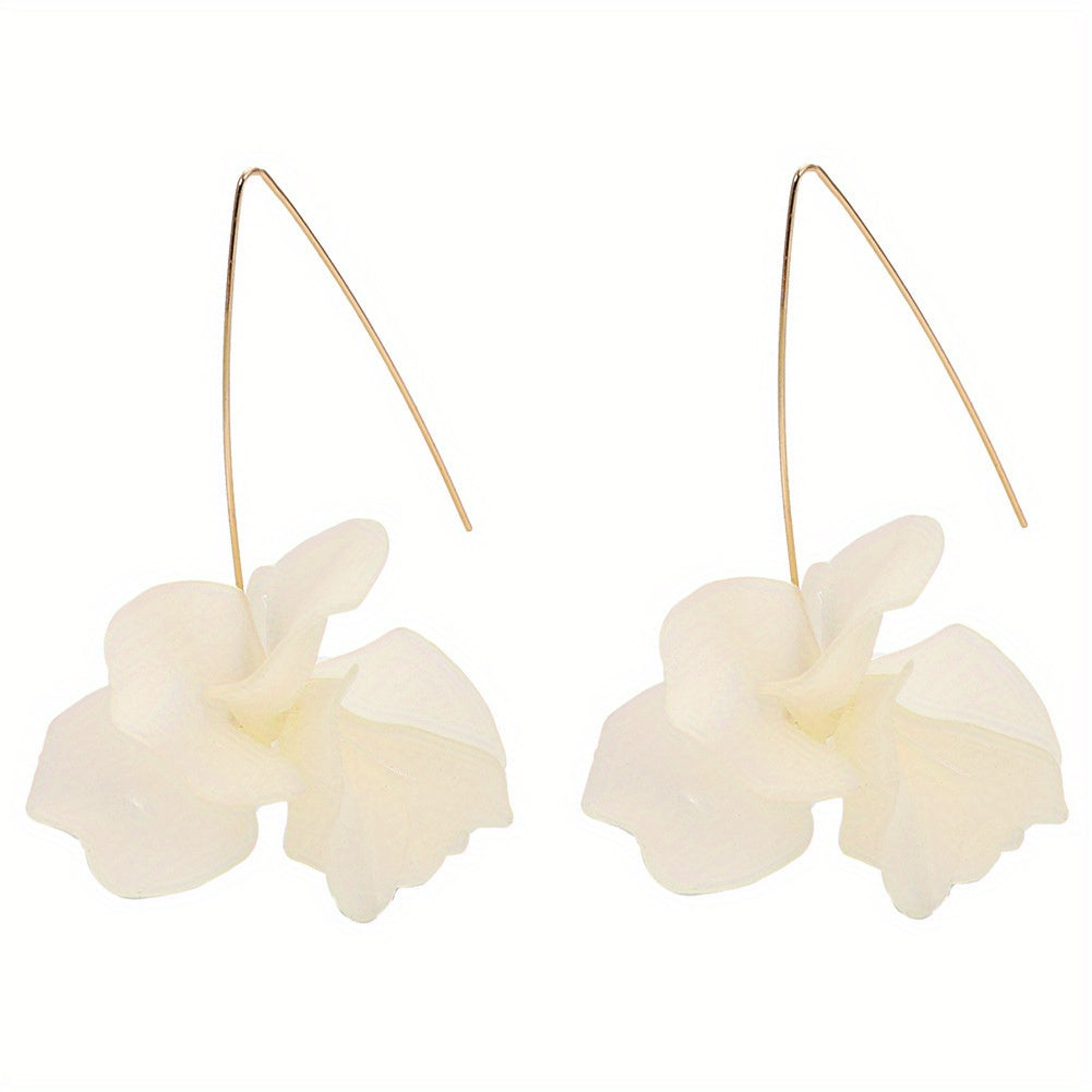 Exaggerated Flower Boho Dangle Earrings Resin Jewelry Female Gift