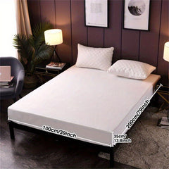 Waterproof Fitted Sheet Soft Comfortable Solid Bedding