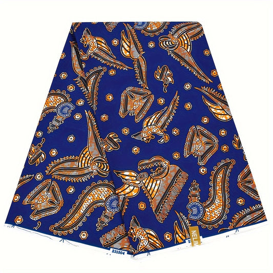 5.49m African Ethnic Batik Printed Fabric Double sided Geometric Print
