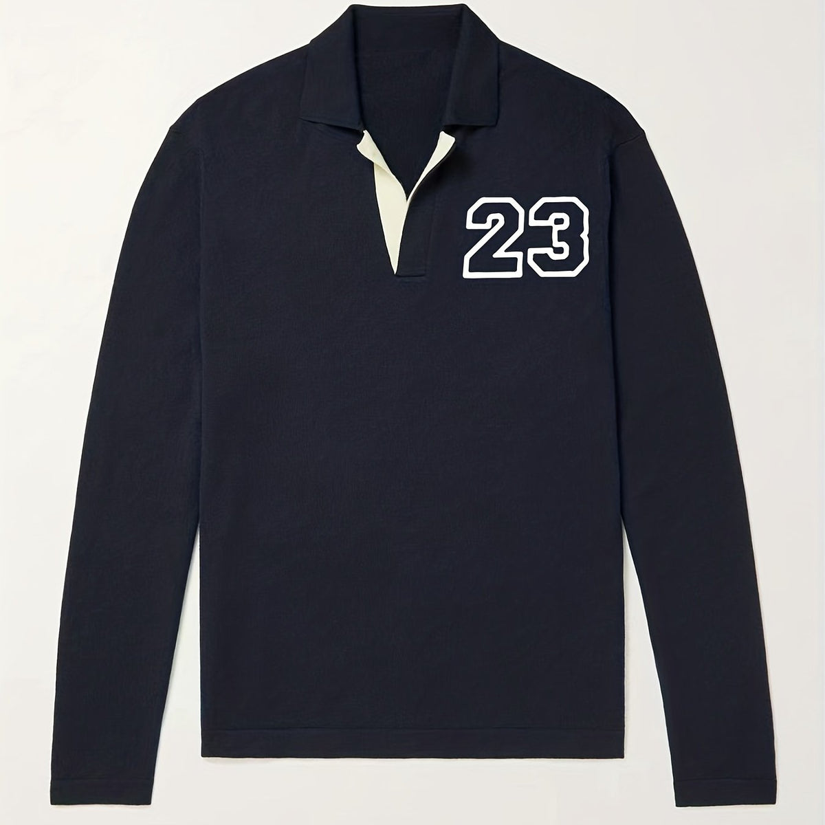 Men's Knit Polo Shirt Casual Lapel V Neck Pullover Sweater