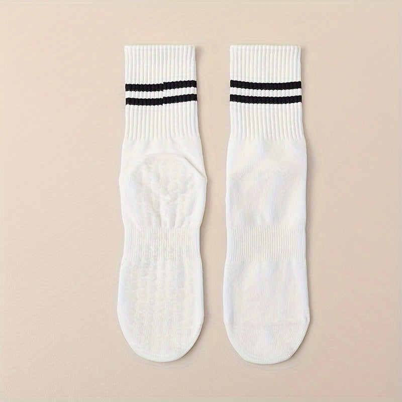 Striped Pilates Socks Non-slip Yoga Socks With Grips