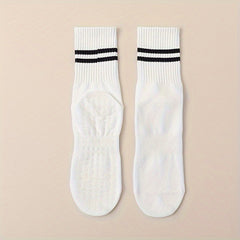 Striped Pilates Socks Non-slip Yoga Socks With Grips