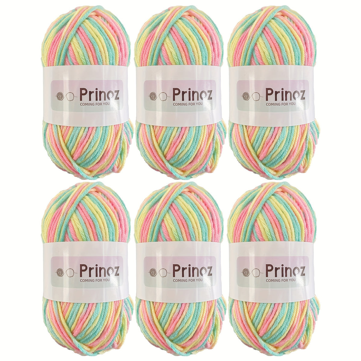 6pcs Gradient Soft Yarn DIY Craft Knit Sweater Scarf Socks Gloves 300g Bag