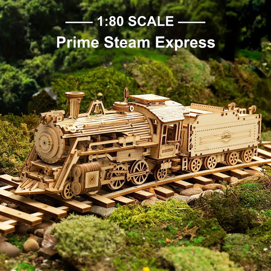 3D Wooden Mechanical Car Kit Self Build Educational Model with Carriage