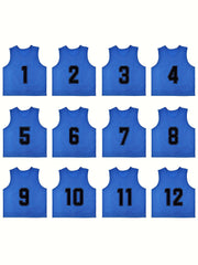 12 Mesh Scrimmage Team Vests Pinnies Jerseys - Adult Soccer Bibs