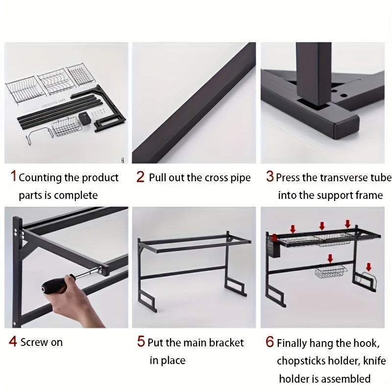 Metal Dish Rack Kitchen Organizer For Tableware Storage