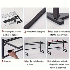 Metal Dish Rack Kitchen Organizer For Tableware Storage