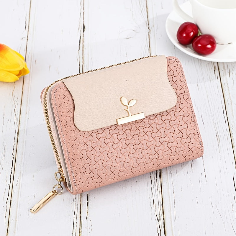 Women's Zipper Wallet with Buckle Bifold Pocket Coin Purse ID Window