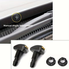 2pcs Car Water Spray Nozzle Front Glass Double Hole Sprayer