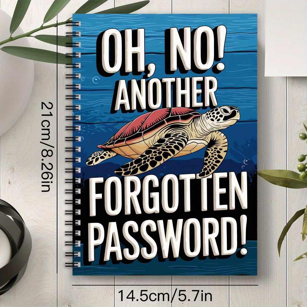 Spiral Password Notebook Logbook Turtle Cover 70 Pages