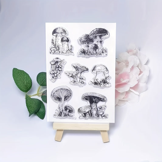 Mushroom Pattern Clear Stamp for Card Making and Scrapbooking