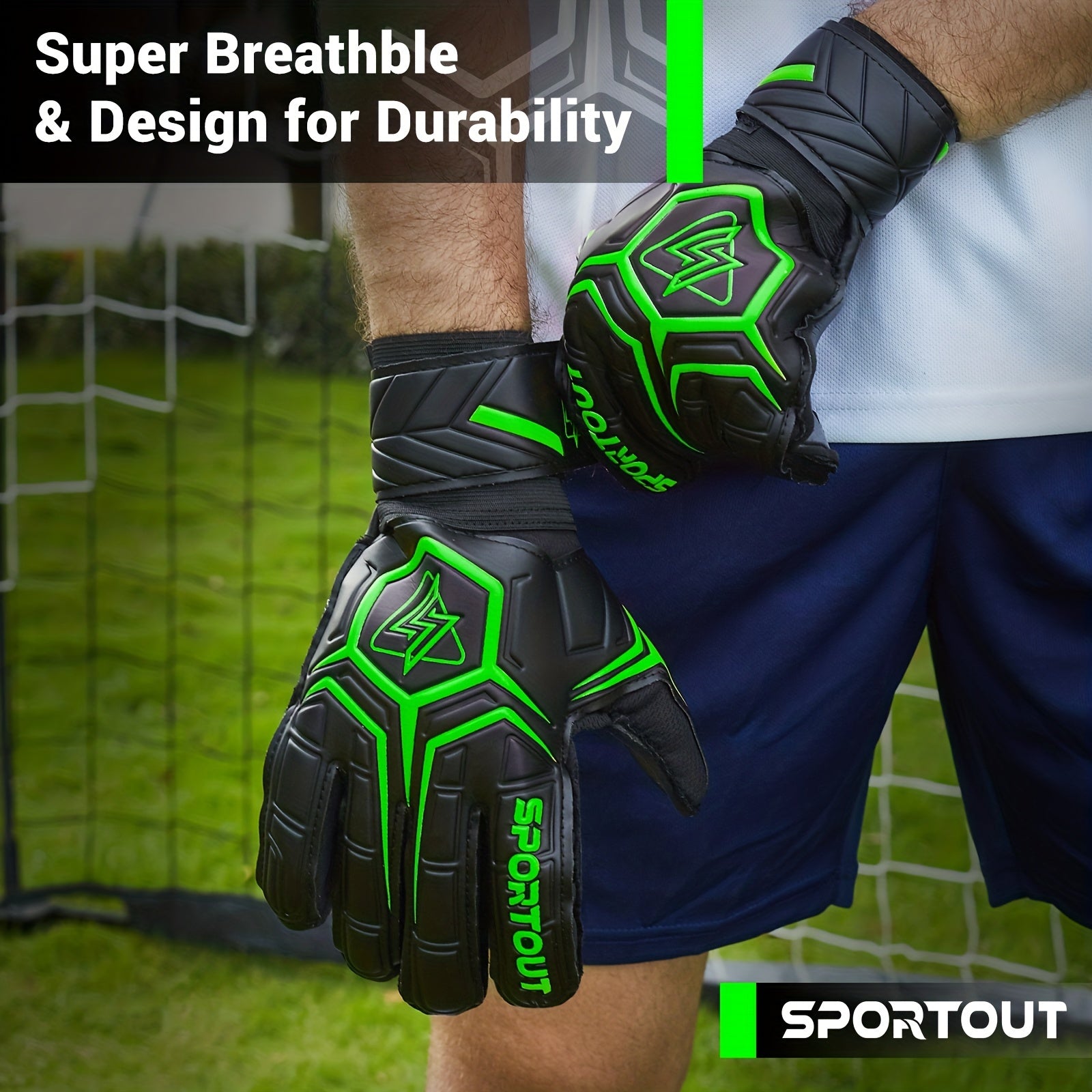 Goalie Gloves Fingersave 4mm Latex Soccer Gloves