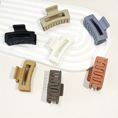 Frosted Style Hair Claw Hollow Rectangle Hair Claw