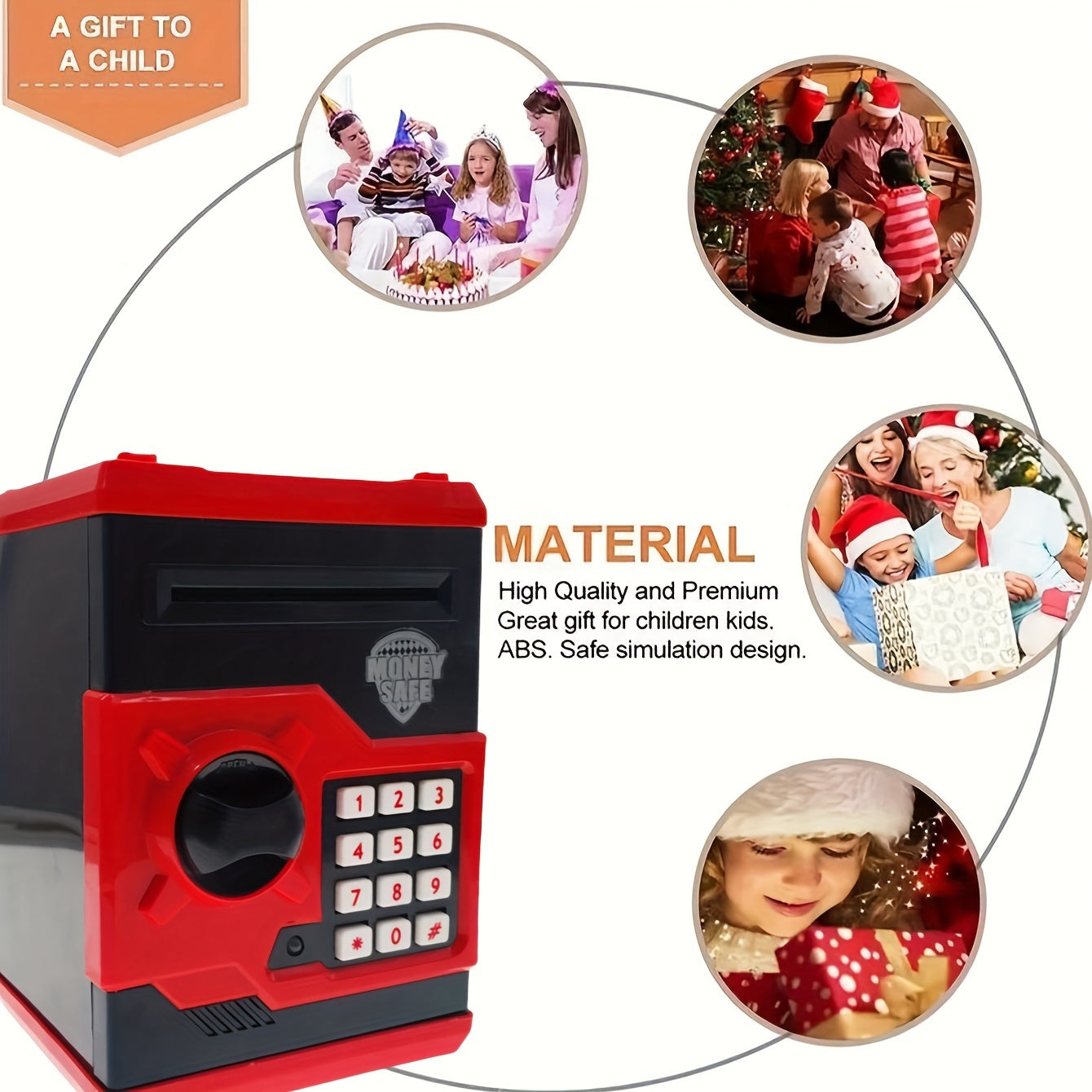 ATM Piggy Banks w/ Password Protection & Auto Rewind for Boys & Girls