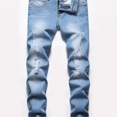 Boys Ripped Denim Jeans Long Straight Pants