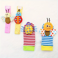 4pcs Baby Wrist Rattles Sock Toys for 0-12 Months