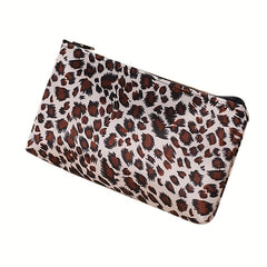 Leopard Print Makeup Bag with Zipper for Travel & Cosmetics Org