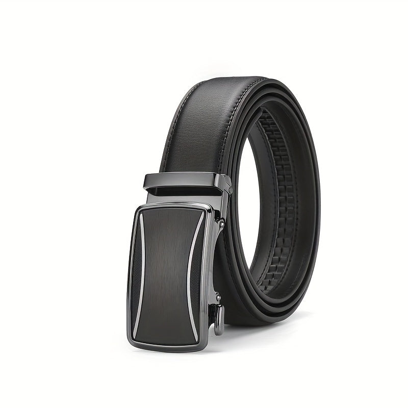 Men's Leather Belt Automatic Buckle Business Suit Waist Strap High Belt