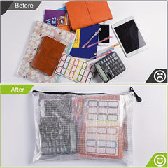 12pcs Waterproof Zip File Bags B4 Size Document Organizer