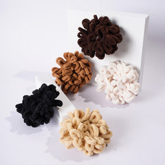 Fluffy Velvet Hijab Scrunchie Solid Hair Ring Tie Bun Clip