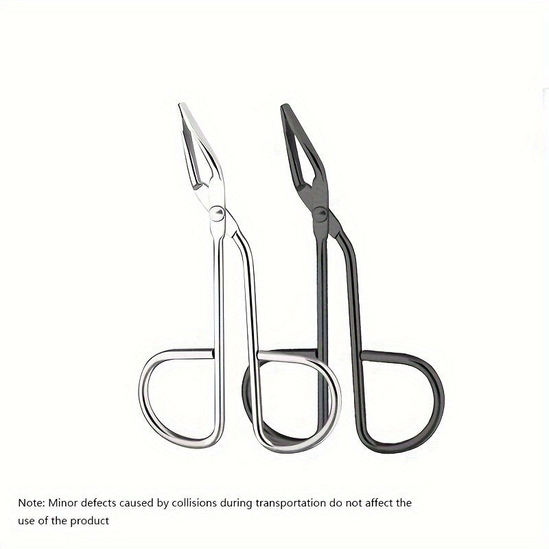 2pcs Stainless Steel Curved Eyebrow Tweezer Scissors Face Hair Removal Tool