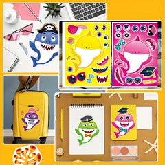 24 Sheets Pack Shark Game Puzzle Stickers DIY Crafts Teacher Reward