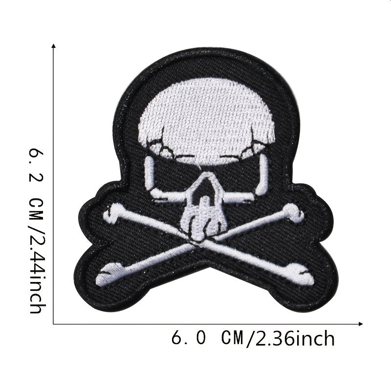 Boys Cartoon Skull Embroidery Patches DIY Decorative Clothes Holiday Gift