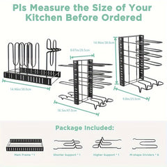 Expandable Pots And Pans Storage Rack Kitchen Organizer