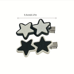 Star Pattern Hair Clip Duck Billed Clip Y2K Hair Accessories