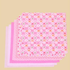 7pcs Printed Cotton Quilting Sewing Patchwork DIY Pink Series
