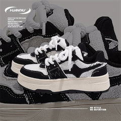 Women's Star Pattern Lace-up Skate Shoes Retro Sports Sneakers