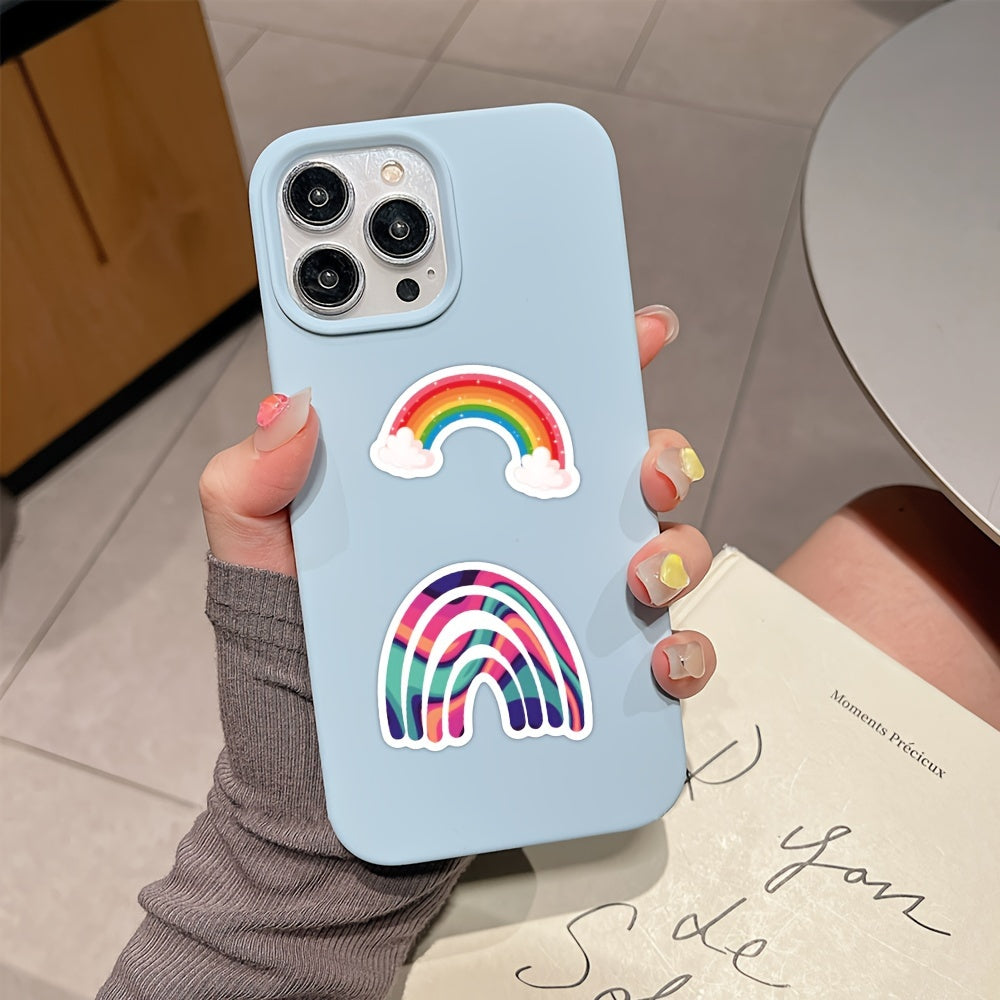 60pcs Cartoon Rainbow Vinyl Stickers for Scrapbooking Laptops Water Bottles