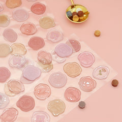 18pcs DIY Pink Flower Plant Seal Stickers