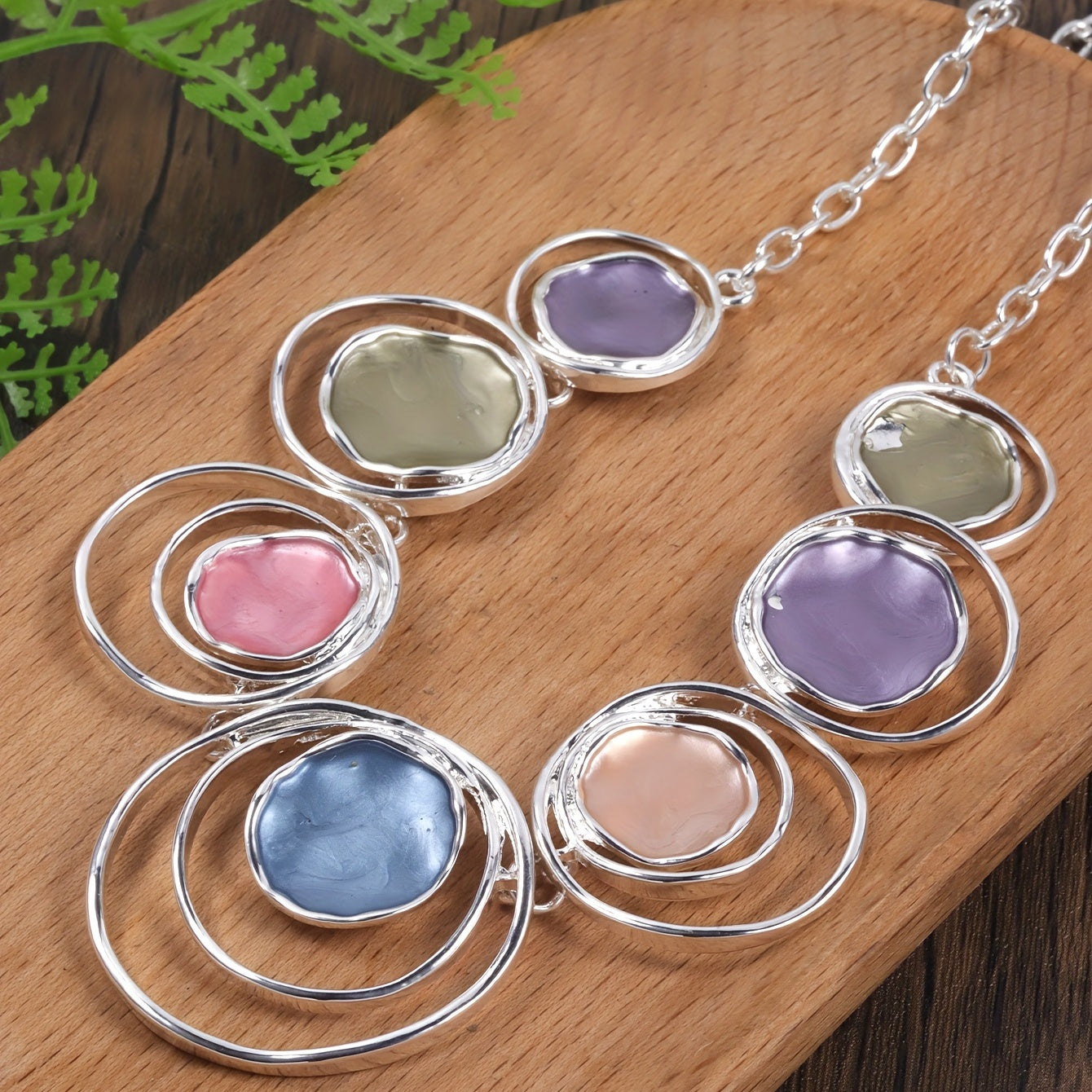 Boho Style 3pcs Necklace & Earrings Set, Summer Vacation Jewelry