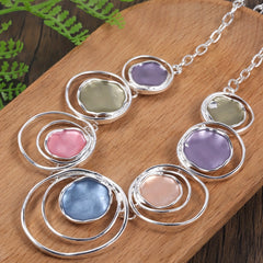 Boho Style 3pcs Necklace & Earrings Set, Summer Vacation Jewelry