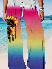  Colorblock Wide Leg Pants