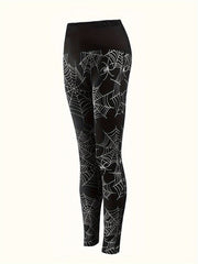  Spider Web Print High Rise Skinny Trousers