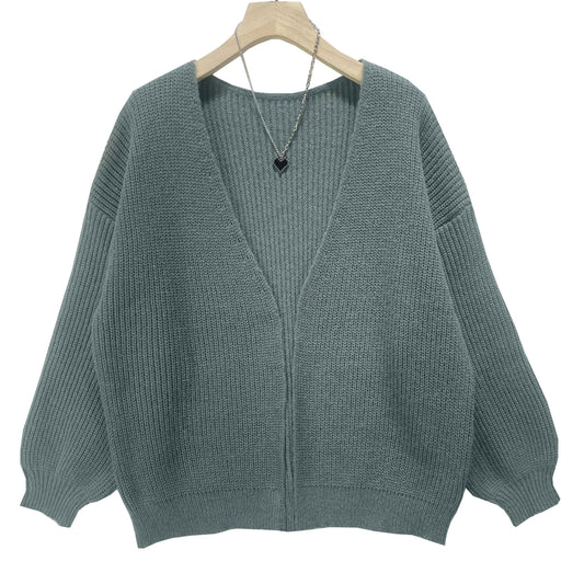 Open Front Loose Long Sleeve Cardigan for Women
