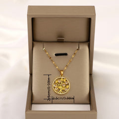 Girl's Zircon Love Life Tree Necklace Titanium Steel Chain