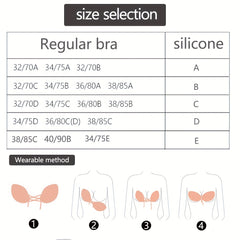 Adhesive Backless Push Up Invisible Bra Plus Size