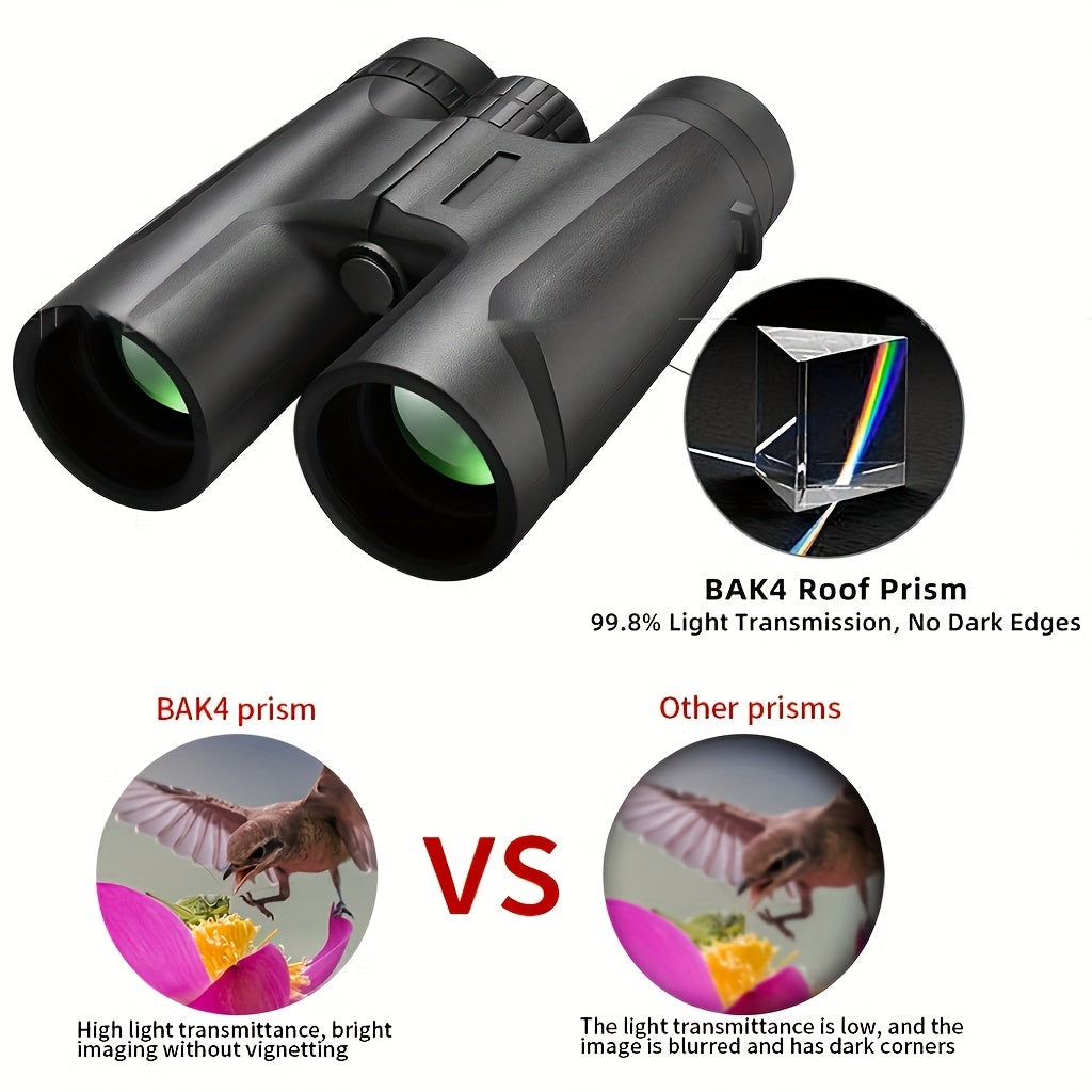 12x42 Compact Binoculars HD Portable Binoculars For Bird Watching Travel