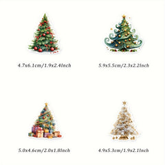 Christmas Tree Vinyl Stickers Festive Mixed Designs Scrapbooking DIY Crafts