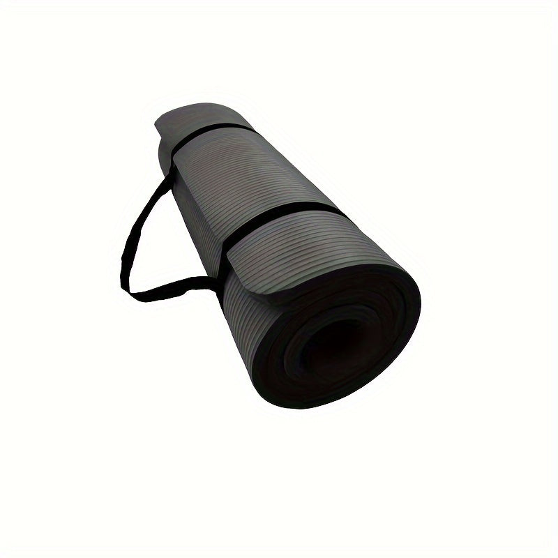 10mm Non-slip Yoga Mat Soft Solid Fitness Mat With Strap 72in 24in 0 4in