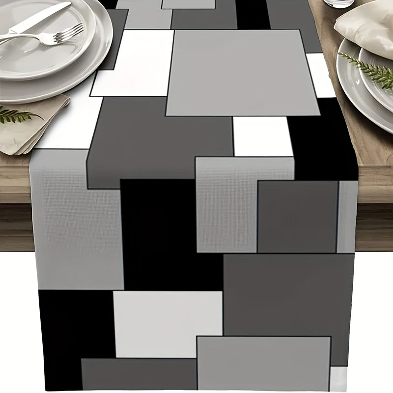 Geometric Table Runner Cotton Linen Decoration