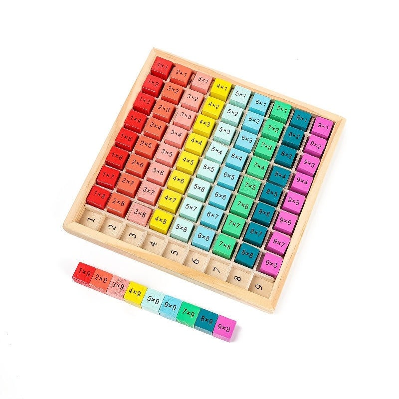 Wooden 99 Multiplication Table Colorful Arithmetic Teaching Tool