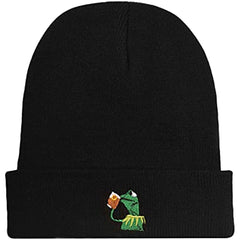 Winter Frog Tea Beanie Warm Knitted Hat Unisex