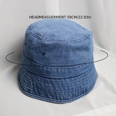 Distressed Denim Bucket Hat Casual Sunscreen Fisherman Cap