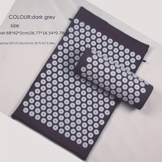 3pcs Dark Grey Yoga Mat Acupressure Pillow Bag