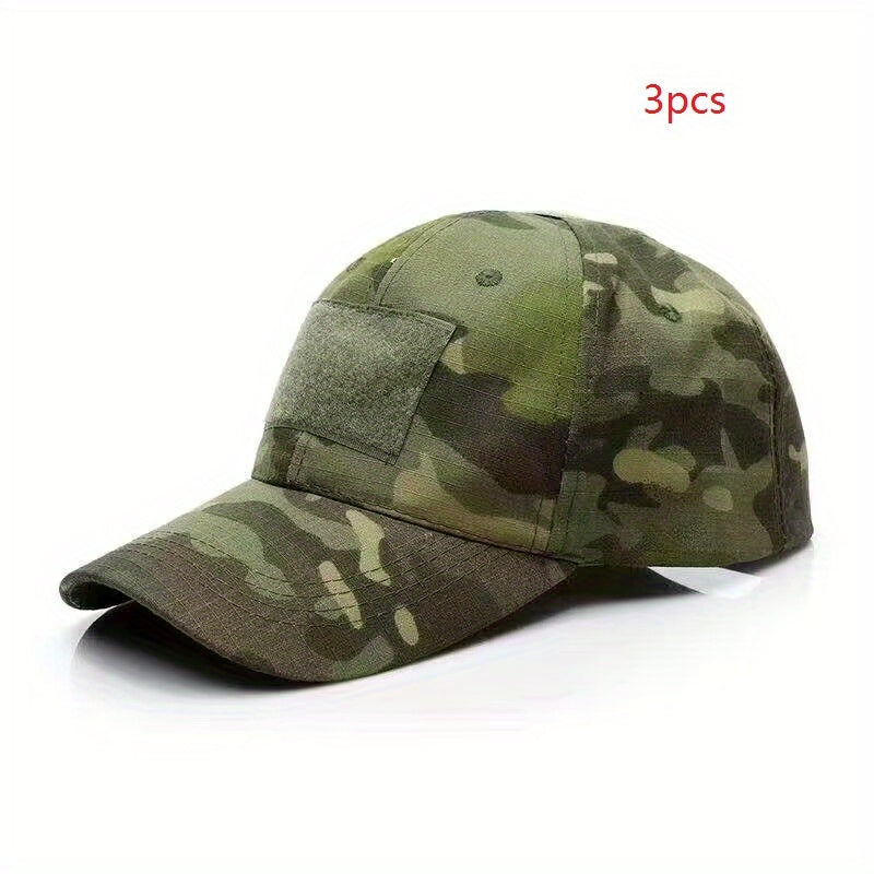 3pcs Camo Military Fans Training Cap Adjustable Sunscreen Baseball Cap