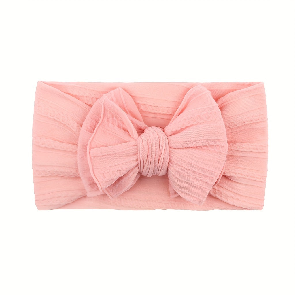 Jacquard Bow Soft Elastic Headband for Baby Girls